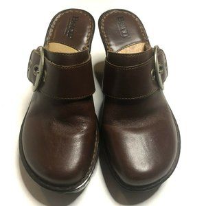 BORN Leather Mule Heels, Women's Size 6, Brown